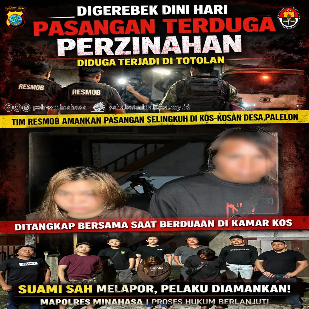 Digerebek Dini Hari, Tim Resmob Amankan Pasangan Terduga Perzinahan, Diduga Terjadi di Totolan